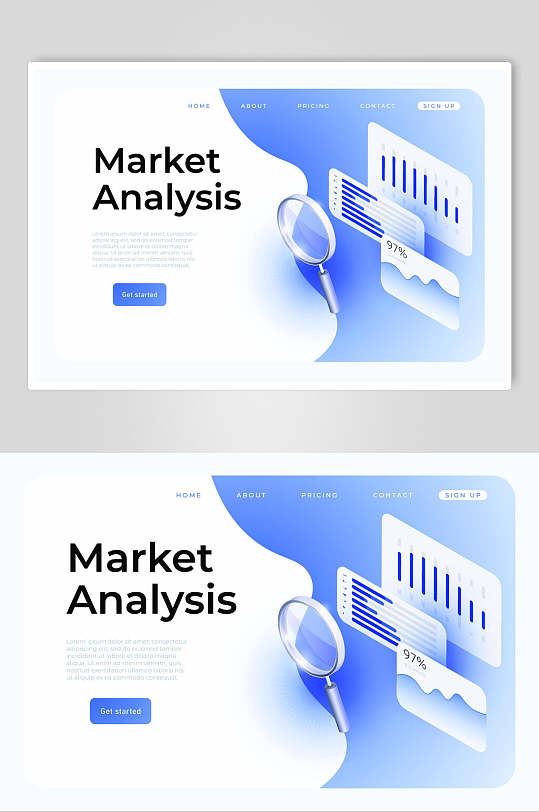商务市场分析插画素材设计