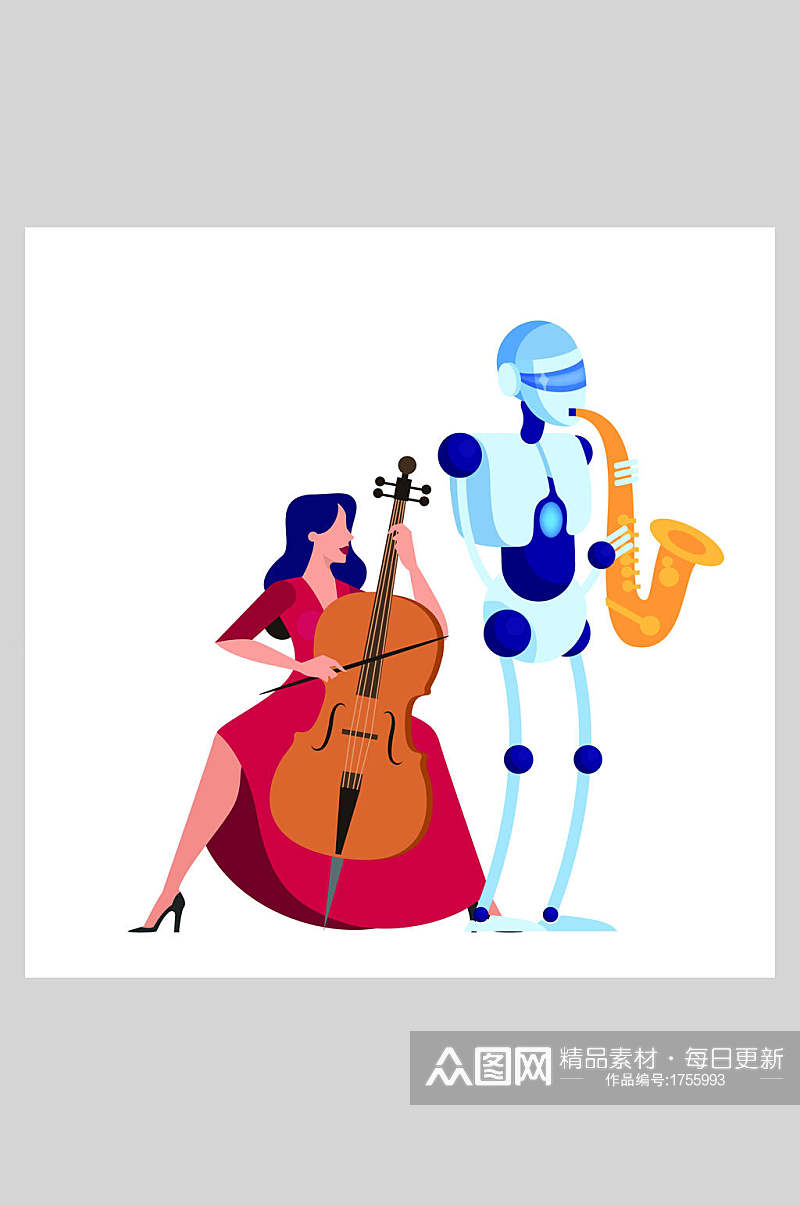 机器人音乐商务插画设计素材