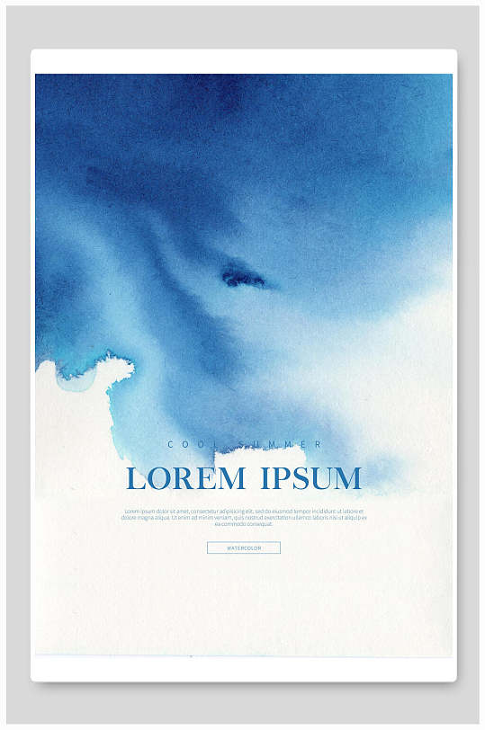简洁蓝白水墨风背景海报设计