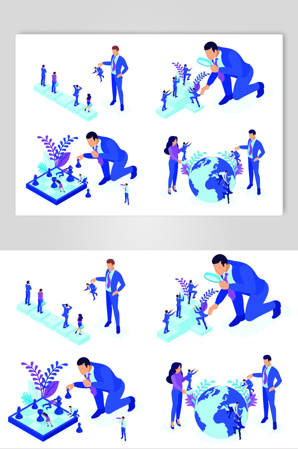 25D人才拓展商务插画设计素材