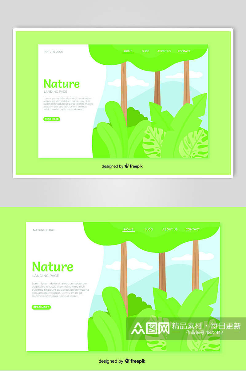 自然生态保护插画设计素材