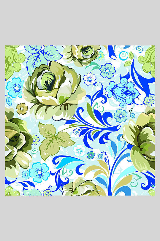 水彩风唯美花卉植物底纹插画素材