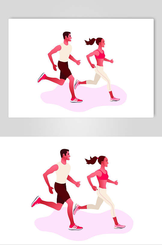 健康运动跑步插画设计