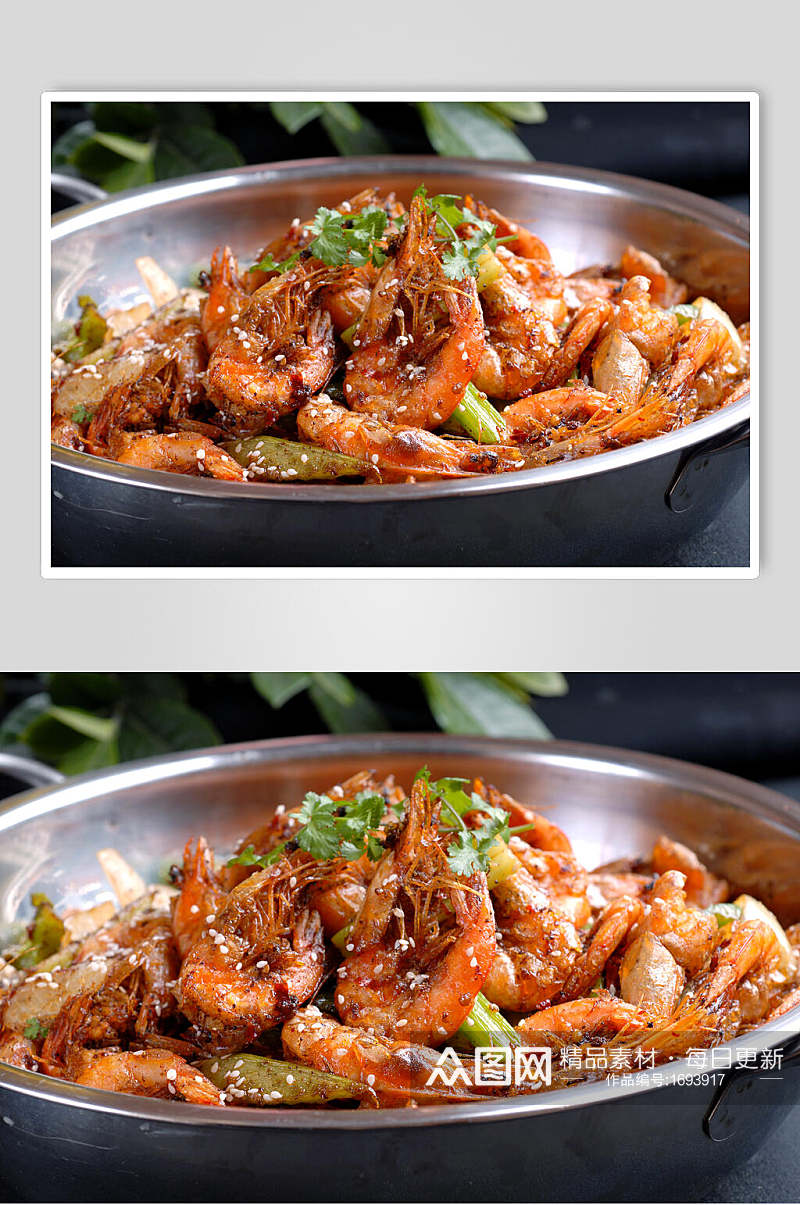 干锅香辣虾美食图片素材