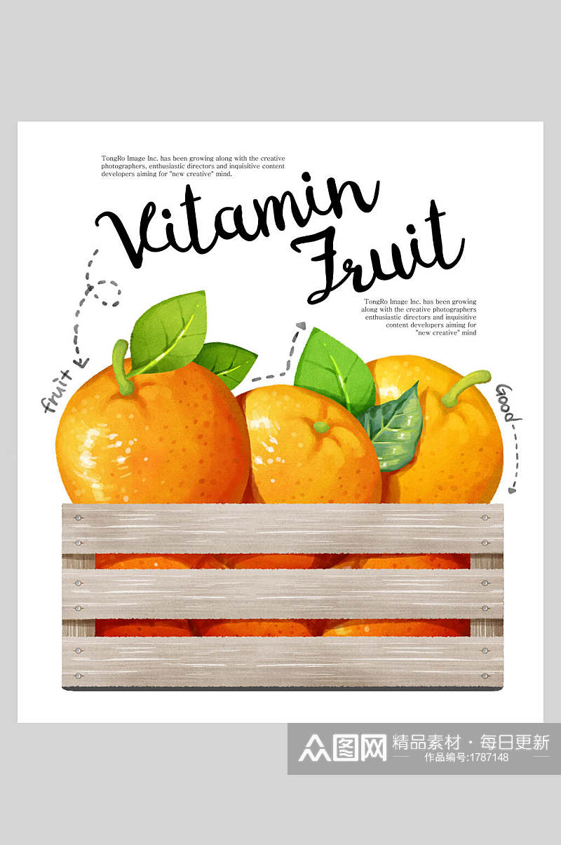 橙汁果蔬插画设计素材素材