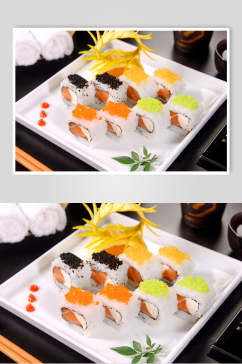 美味鱼籽寿司美食高清图片