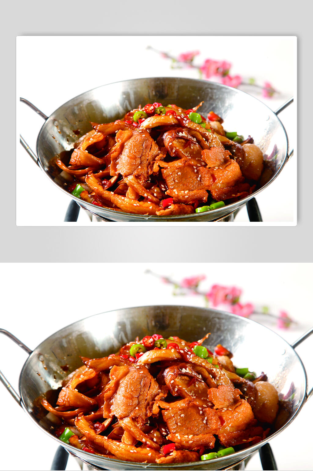 干锅手撕鲍鱼菇美食图片素材