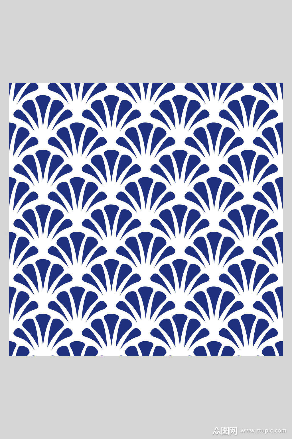 蓝白青花瓷底纹插画素材素材