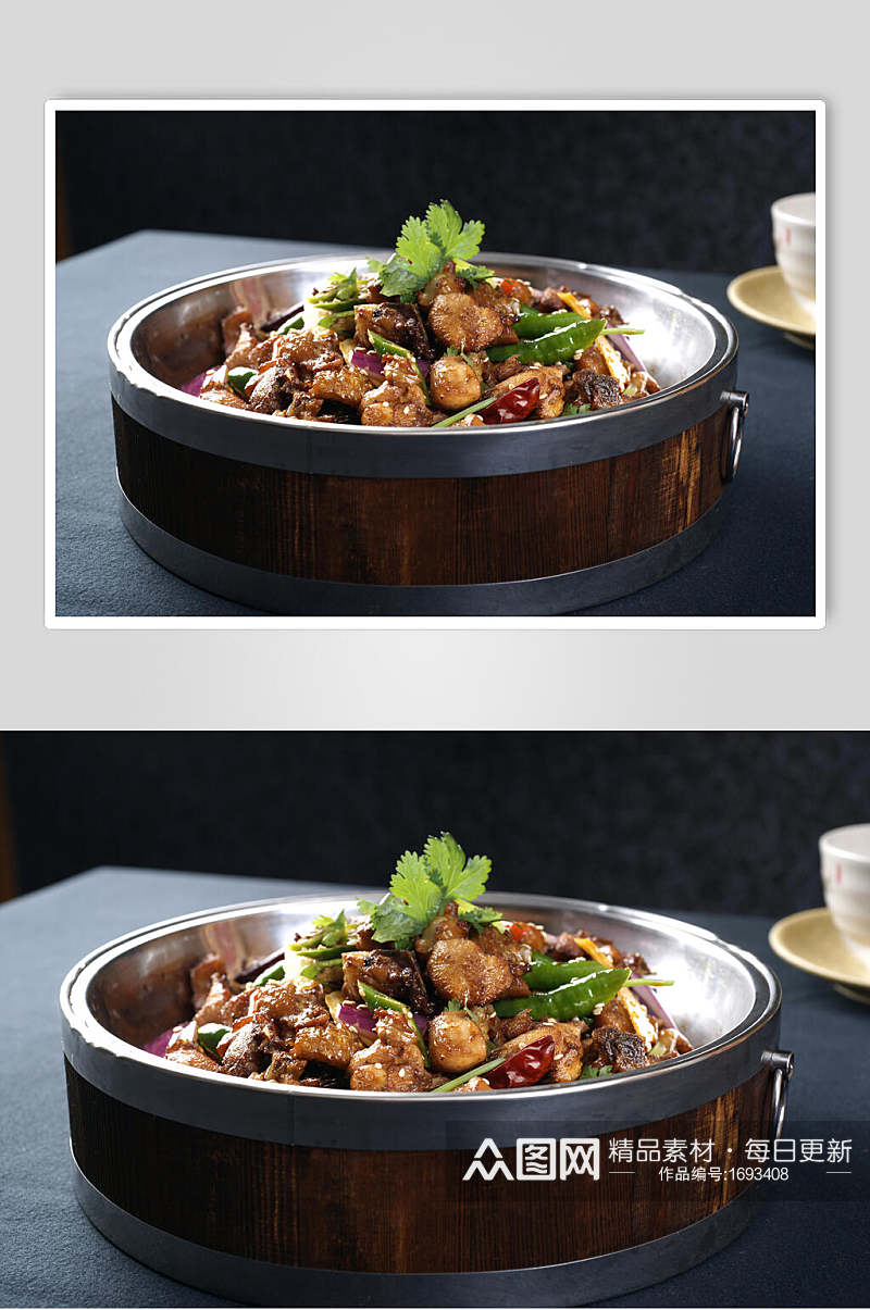 美味热风味干锅鸡美食图片素材