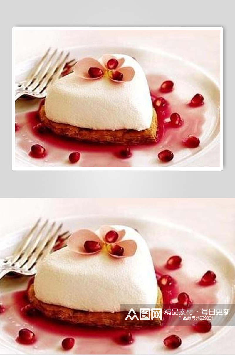 西式糕点红豆蛋糕食品图片素材