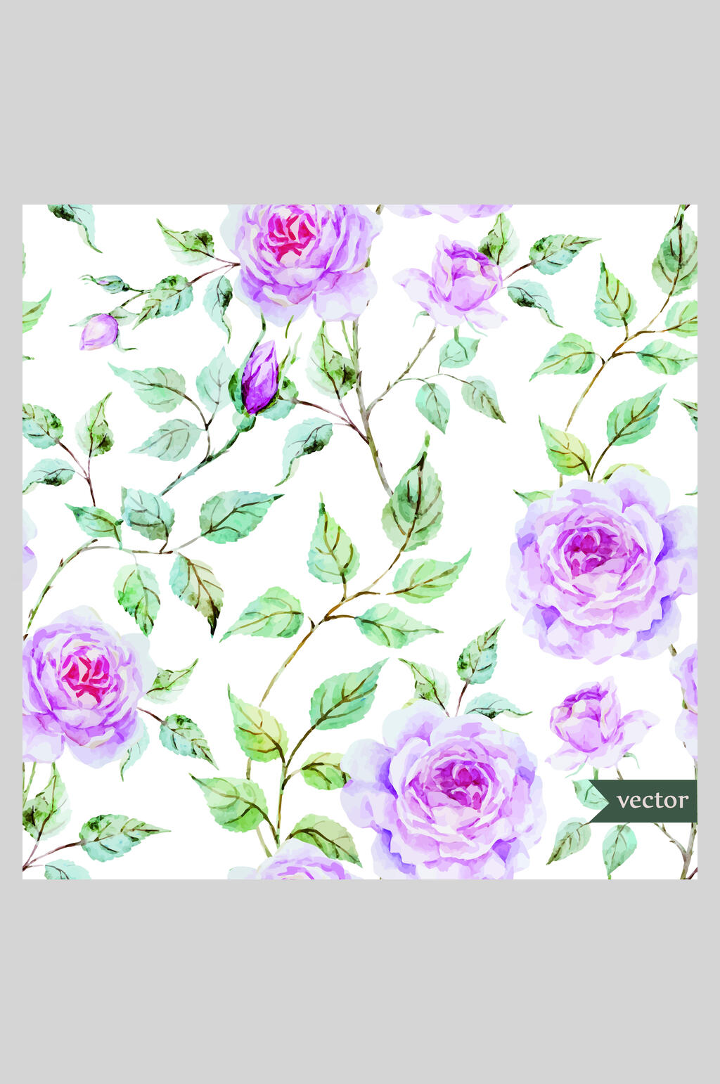 清新淡雅花卉植物底纹插画素材素材