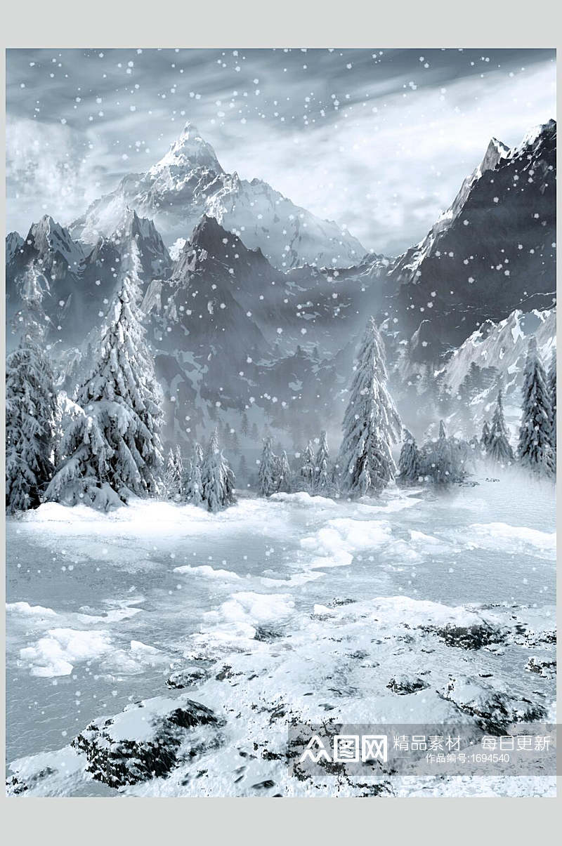 哥特风雪景童话图片素材