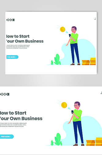 如何创业网页商务插画设计
