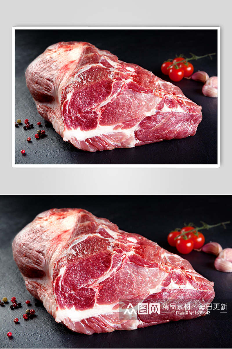 新鲜肉类鲜肉肥瘦相间图片素材