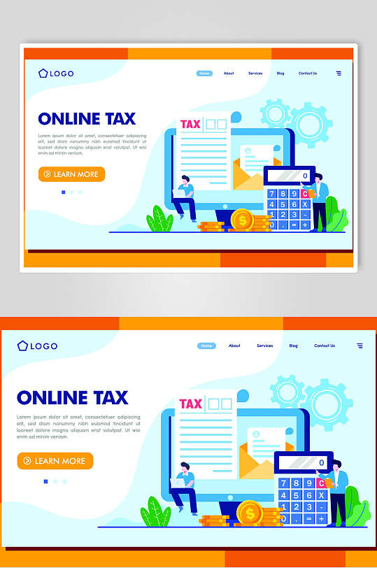 线上纳税服务商务插画设计素材