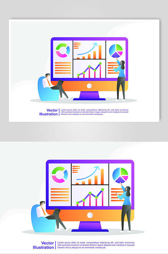 各类矢量图分析商务插画设计
