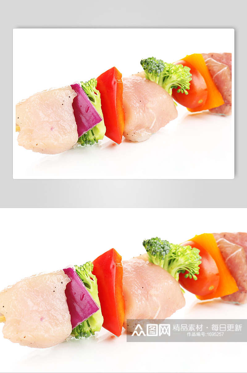 新鲜健康鸡肉烧烤烤串美食高清图片素材