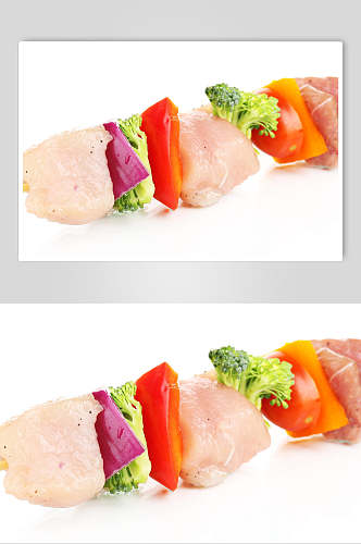 新鲜健康鸡肉烧烤烤串美食高清图片