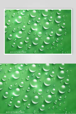 清新绿色化妆品水分子素材海报