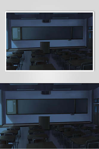 清新学校教室操场日式背景图片