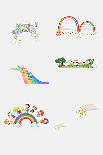 漫画彩虹设计元素素材