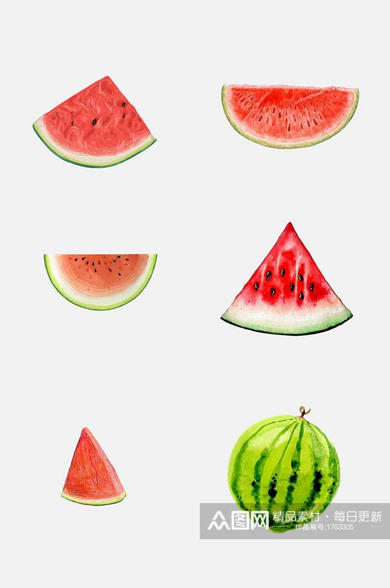 西瓜水果免抠元素素材素材