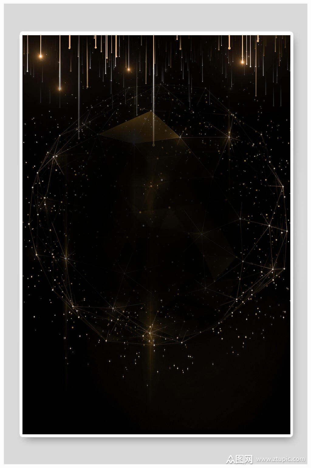 金色光点线条黑金海报背景素材模板下载-编号1756468-众图网