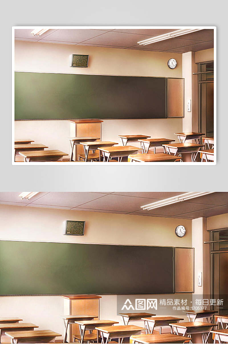 日系漫画学校教室操场背景特写图片素材
