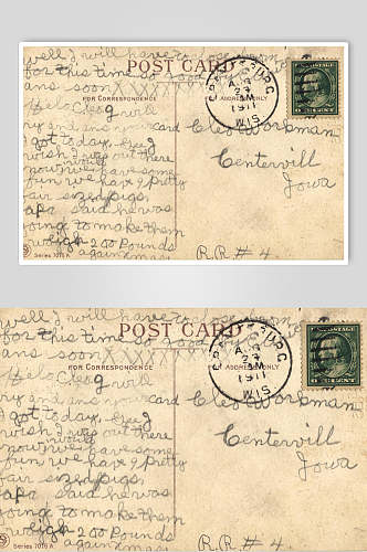 陈旧邮票英文复古书信明信片图片