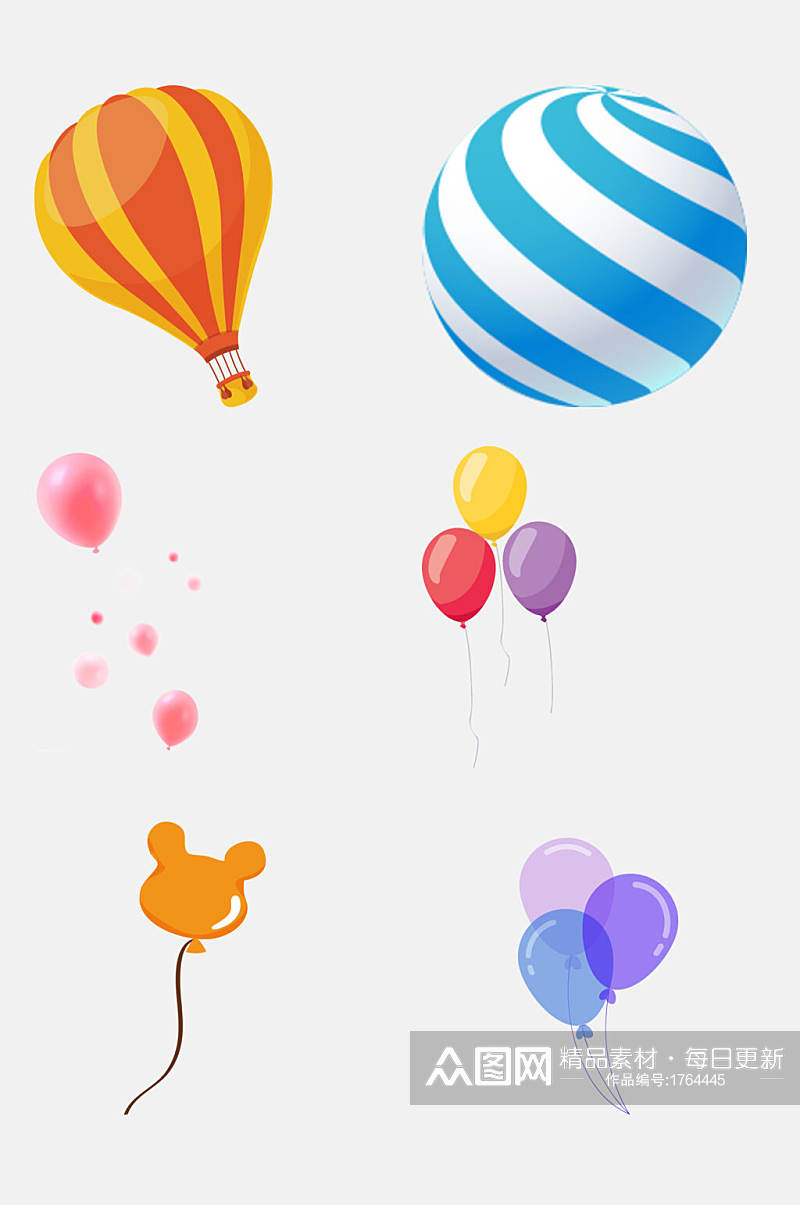 热气球氢气球免抠元素素材素材