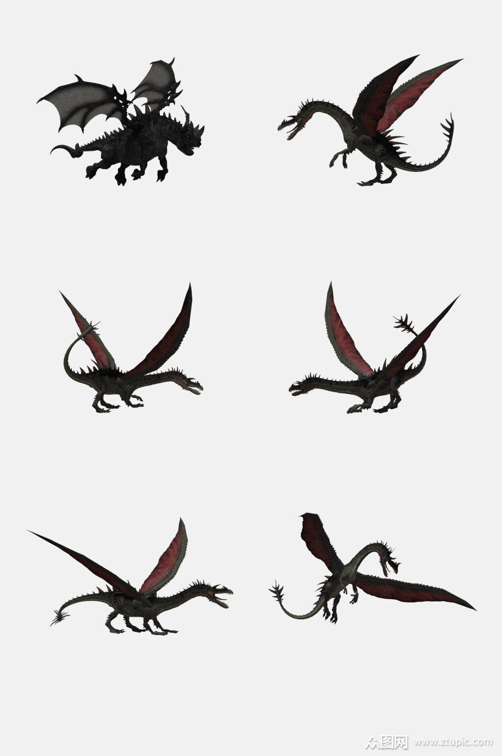 恐怖欧美风恶龙免抠元素素材