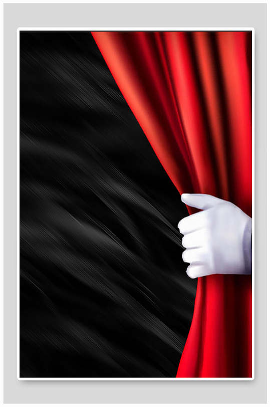 翻开幕布黑金海报背景素材