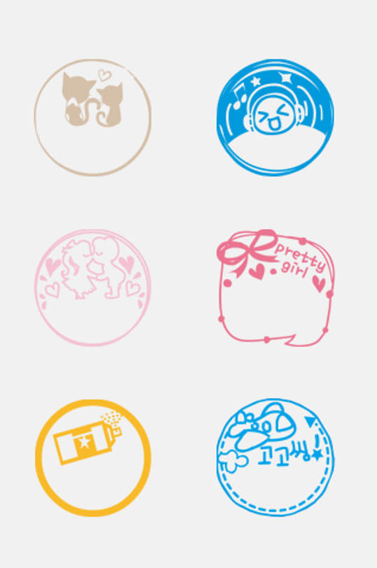 卡通可爱印章免抠素材元素