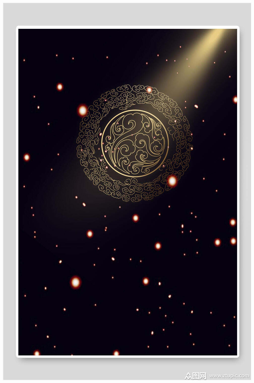 国风刻纹黑金海报背景素材模板下载-编号1754636-众图网