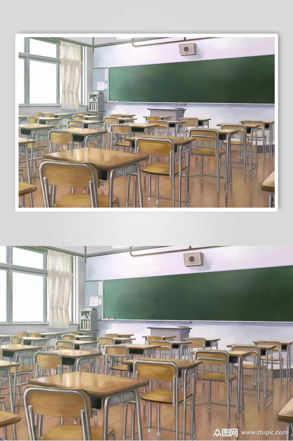 教室日系漫画学校教室操场背景图片模板下载-编号1708567-众图网