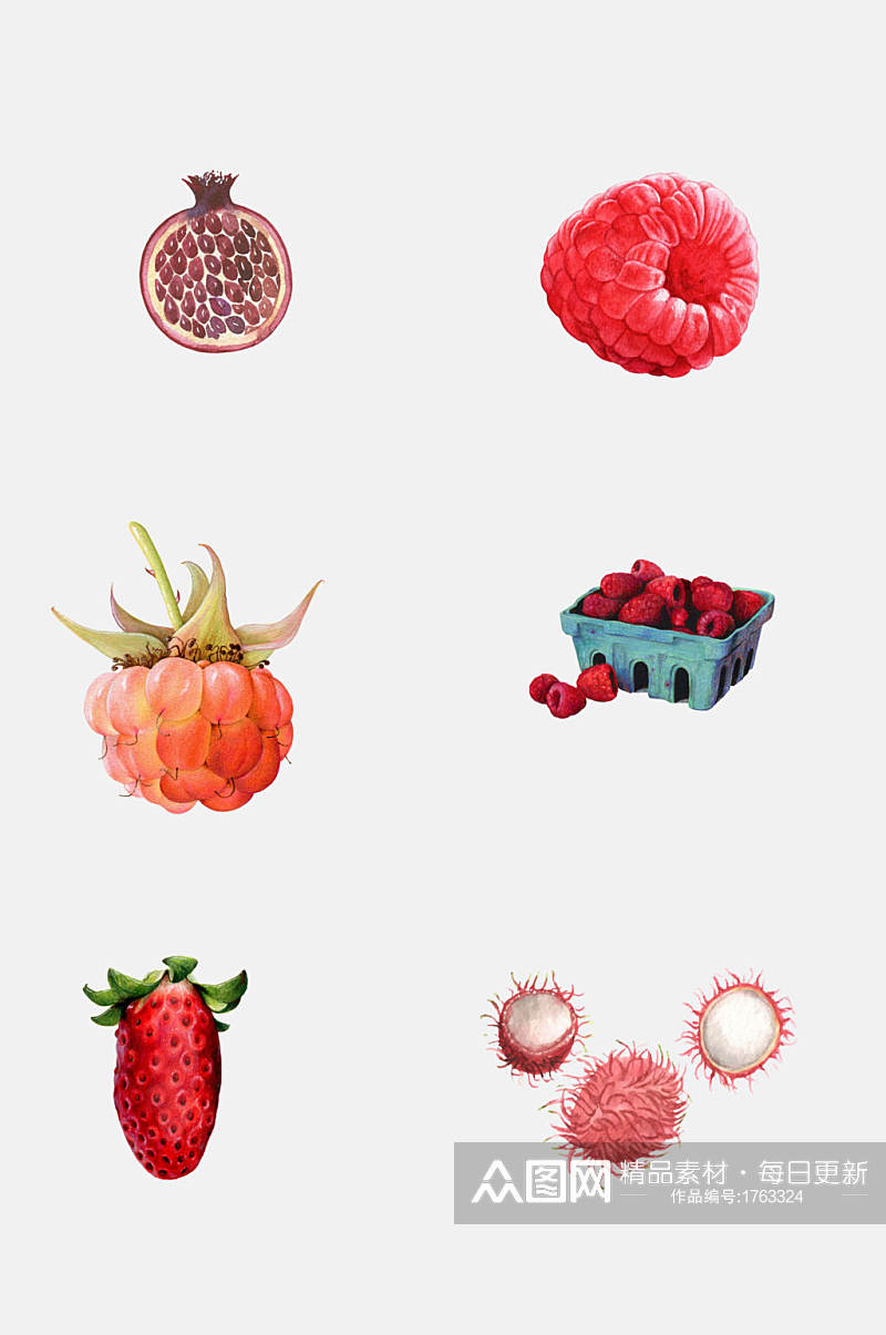 红毛丹水果免抠元素素材素材