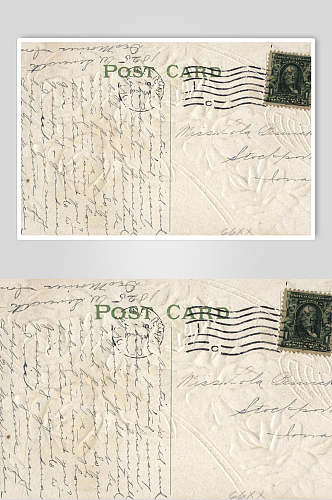 陈旧邮票手写英文复古书信明信片图片