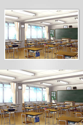 日本漫画学校教室背景