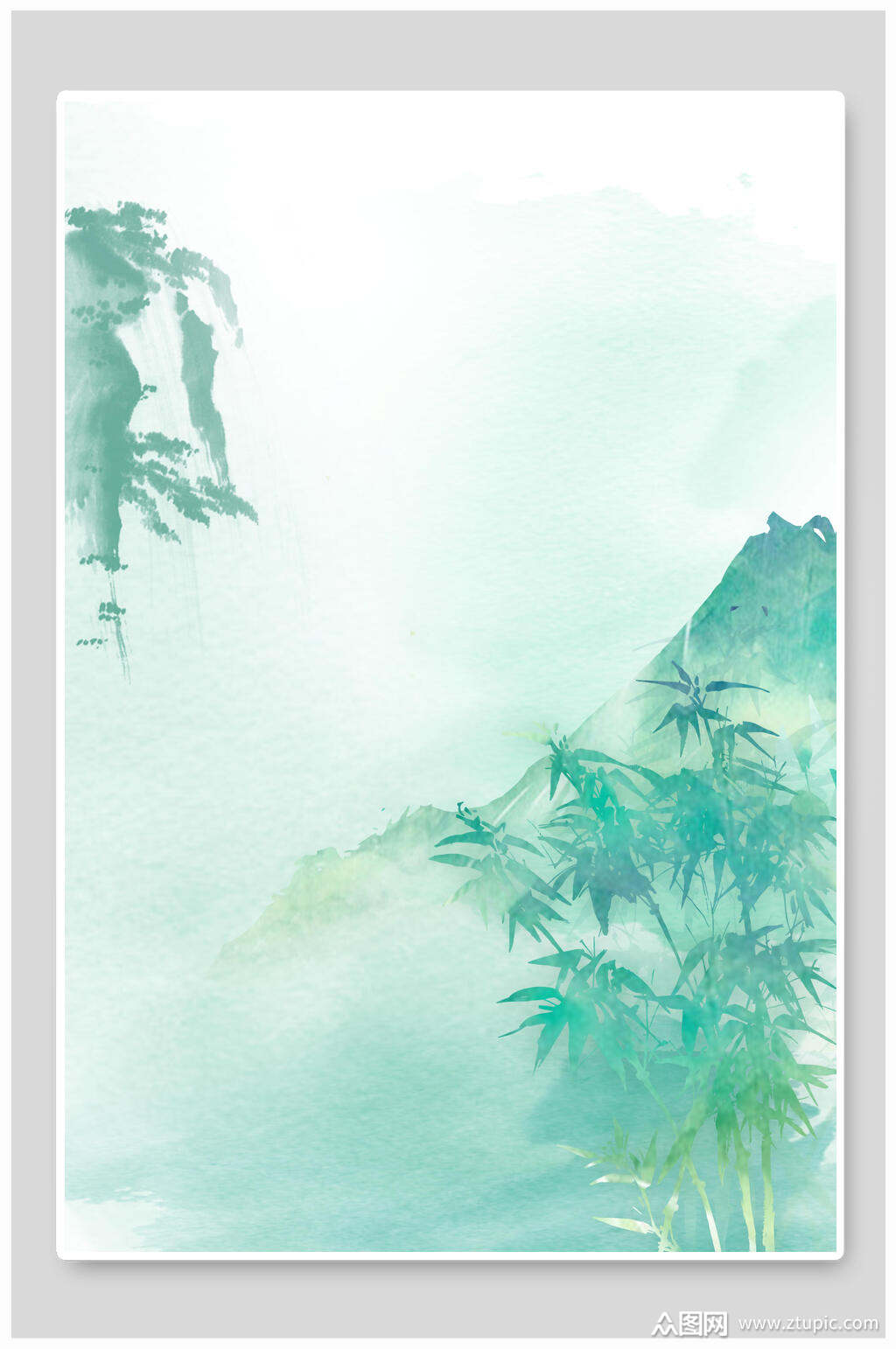 竹子简约中国风免抠背景素材