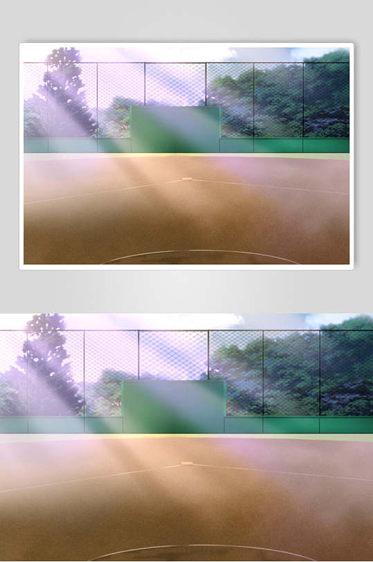 清新日系漫畫學(xué)校教室操場背景