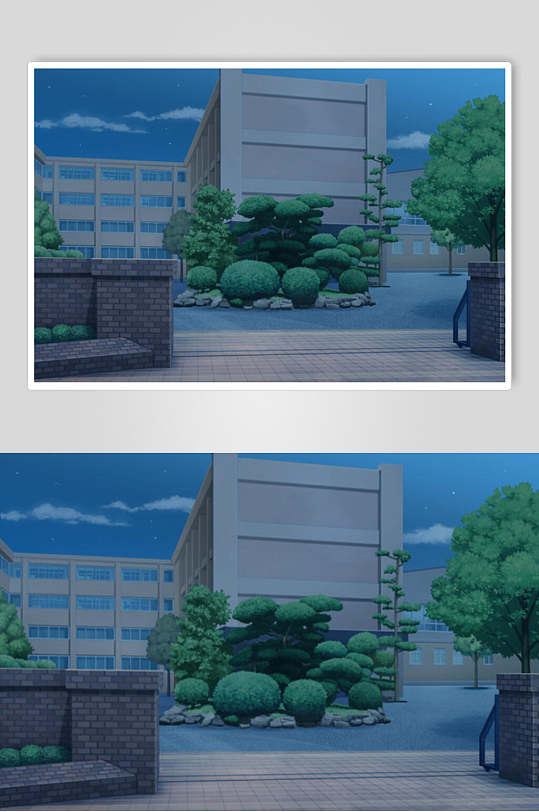 日系漫画学校教室操场背景图片