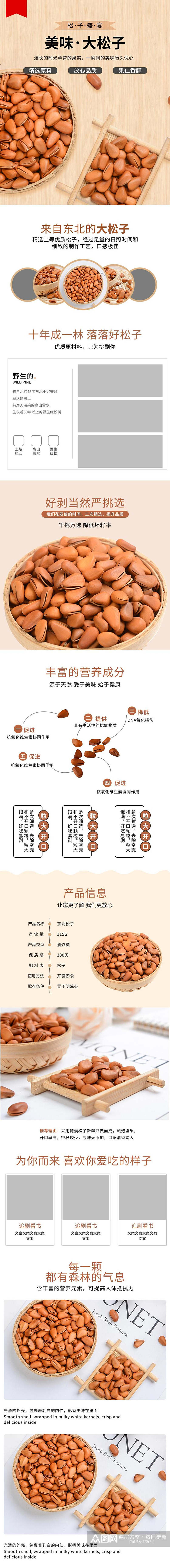 美味大松子零食食物电商详情页素材