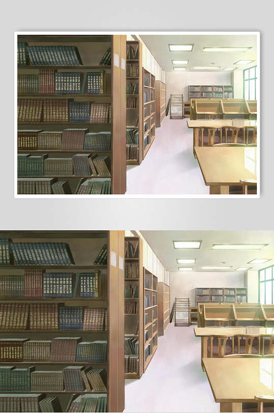图书馆精美日本动漫背景图