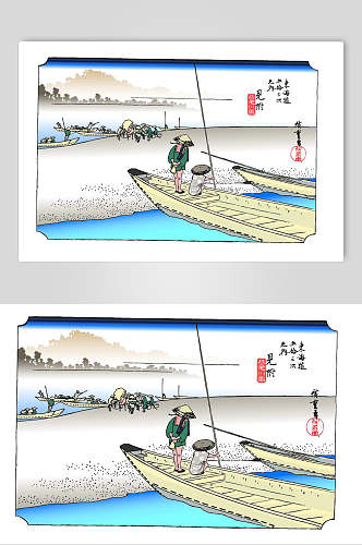 日本江渡日式浮世绘插画