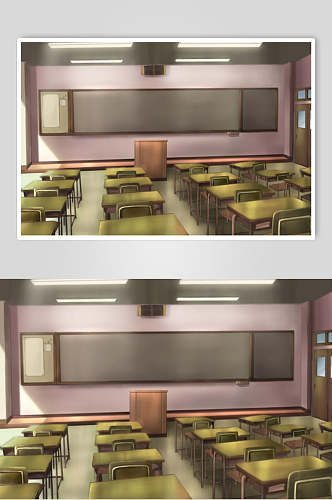 日系漫画学校教室操场背景图片