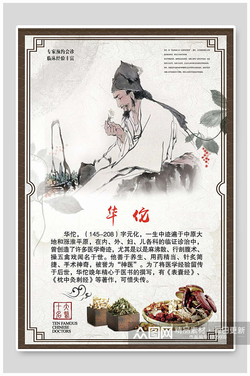 华佗中医文化宣传海报素材
