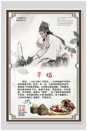 华佗中医文化宣传海报