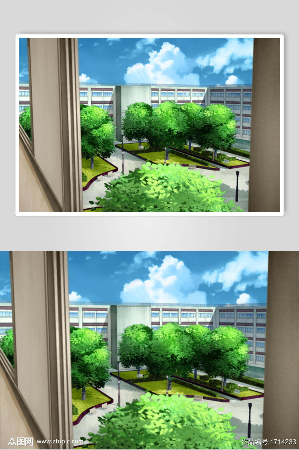 晴天学校绿化精美日本漫画背景图模板下载 编号 众图网 晴天学校绿化精美日本漫画背景图模板下载 编号 众图网