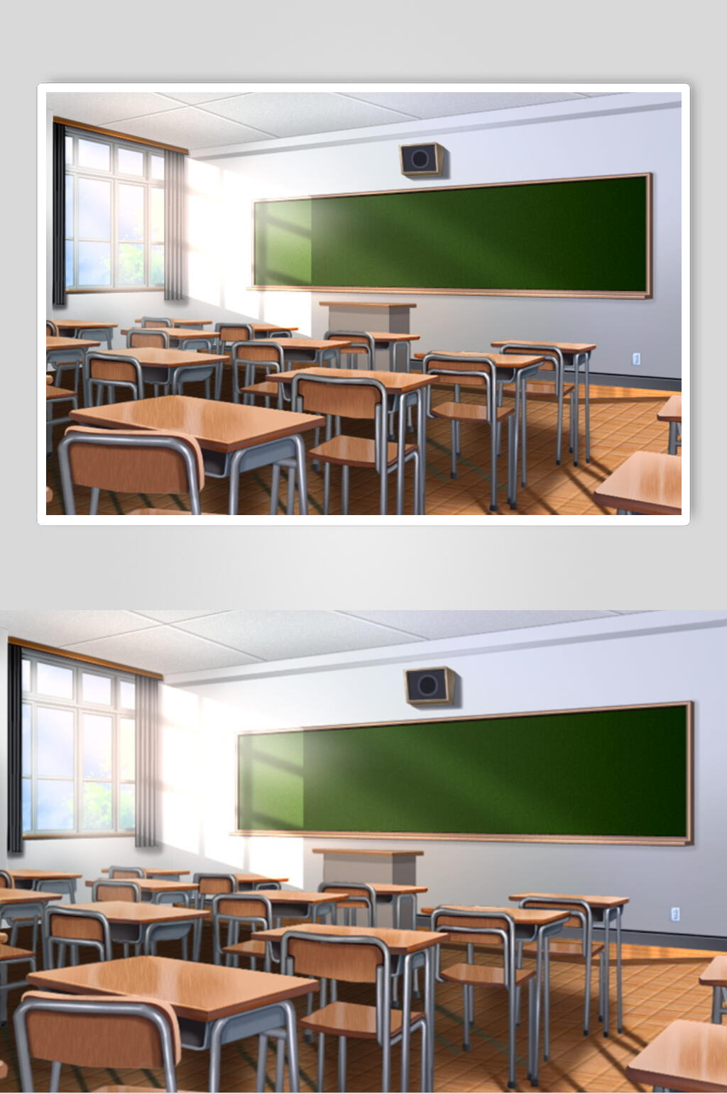 教室日系漫画学校教室操场背景图片素材