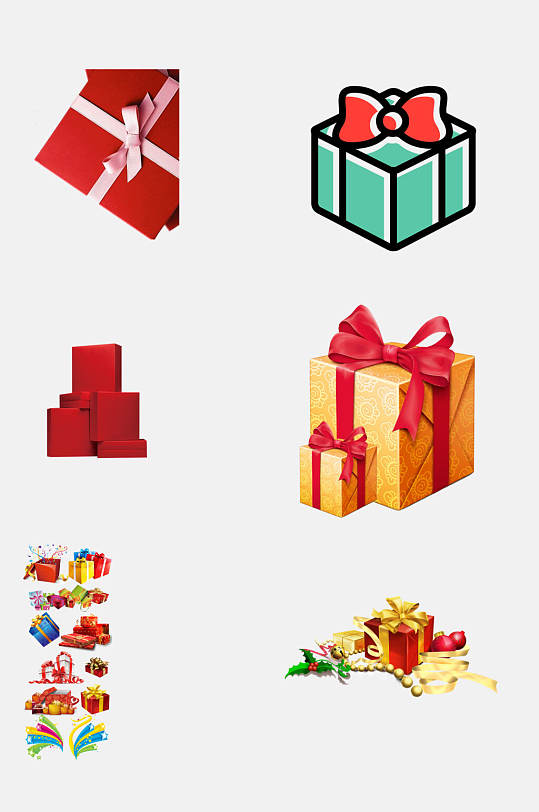 手绘画礼物盒礼盒免抠元素素材